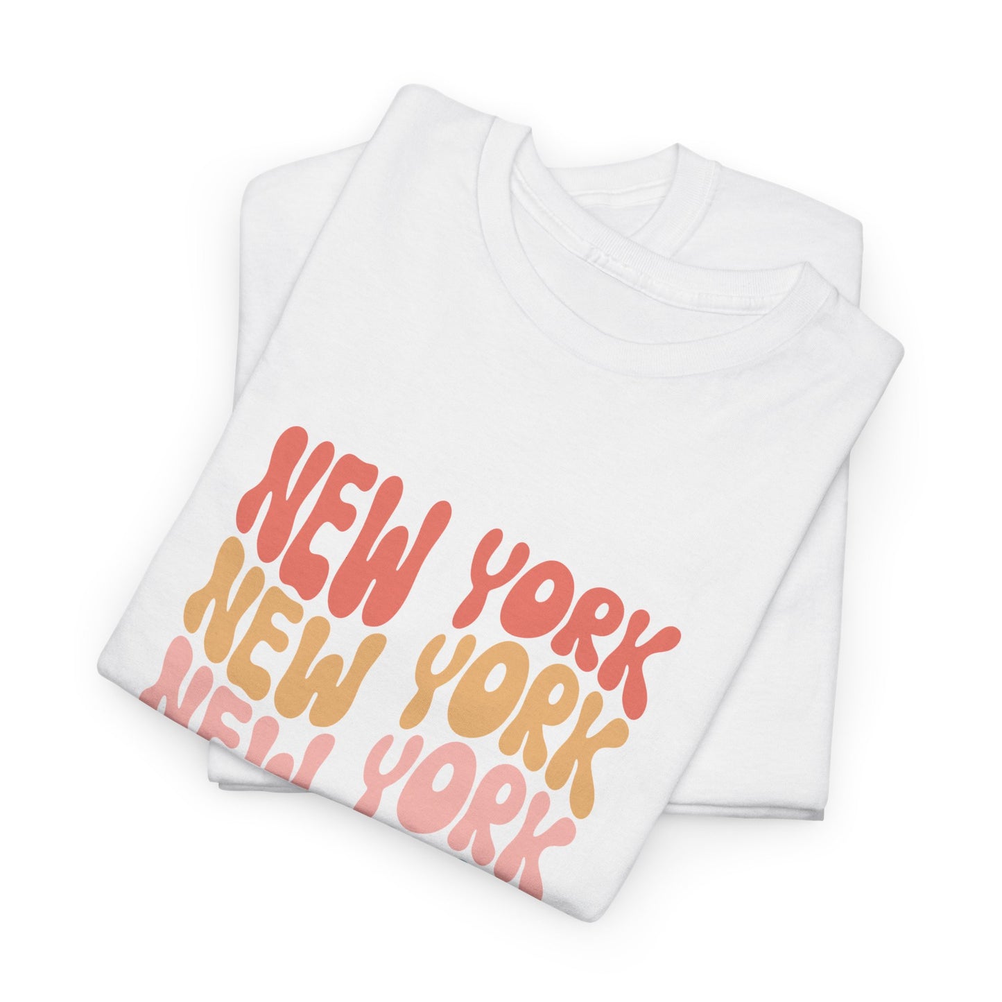 Retro New York Unisex Heavy Cotton Tee - Casual Streetwear Style - 12003