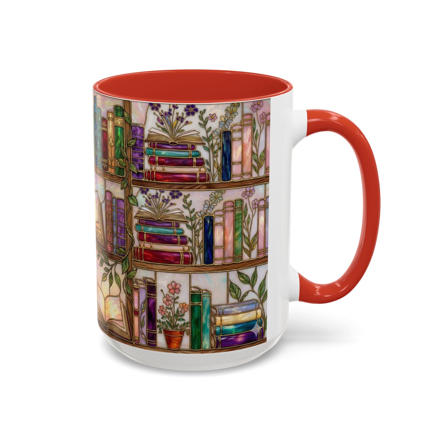 Bookish Accent Coffee Mug — Stained Glass Design (11/15 oz) - 14528