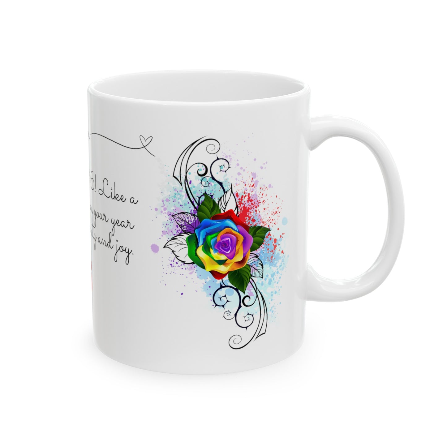 Sweet 16, June, Roses, Customized Ceramic Mug, (11oz, 15oz)