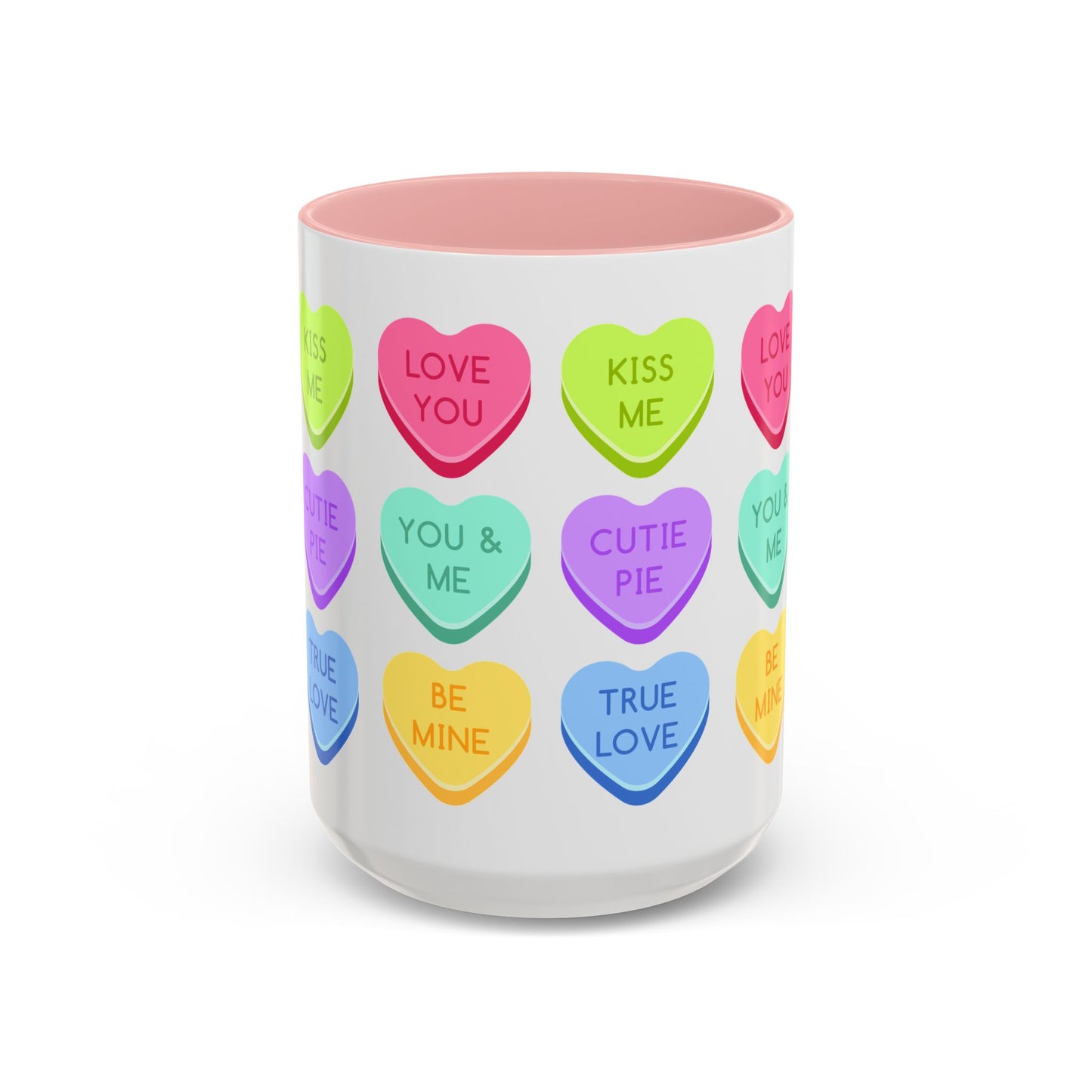 Love You, Kiss Me - Accent Coffee Mug (11, 15oz) - 11541