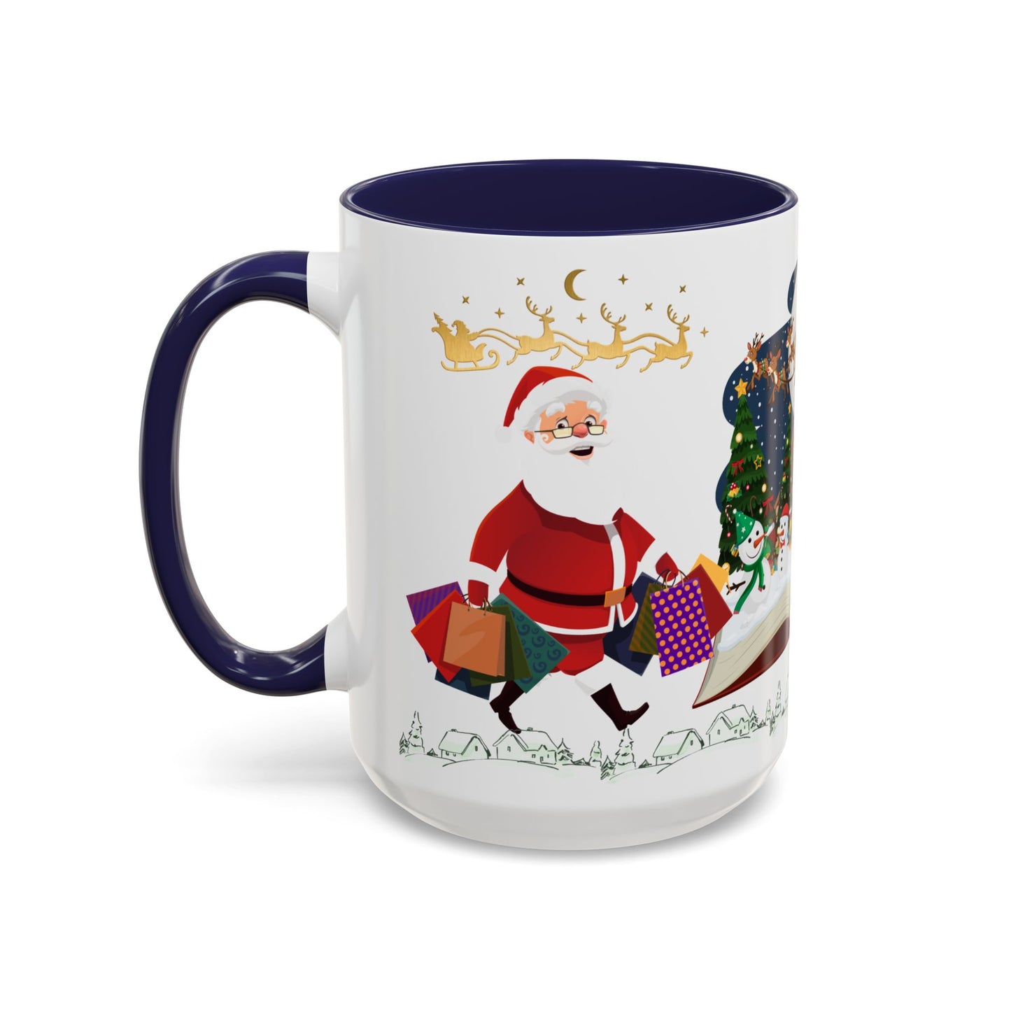 Santa is Coming - Accent Coffee Mug (11, 15oz)