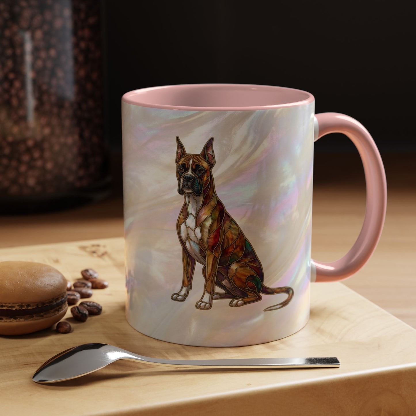 Boxer Accent Coffee Mug -Stained Glass Style (11/15oz) - 14621
