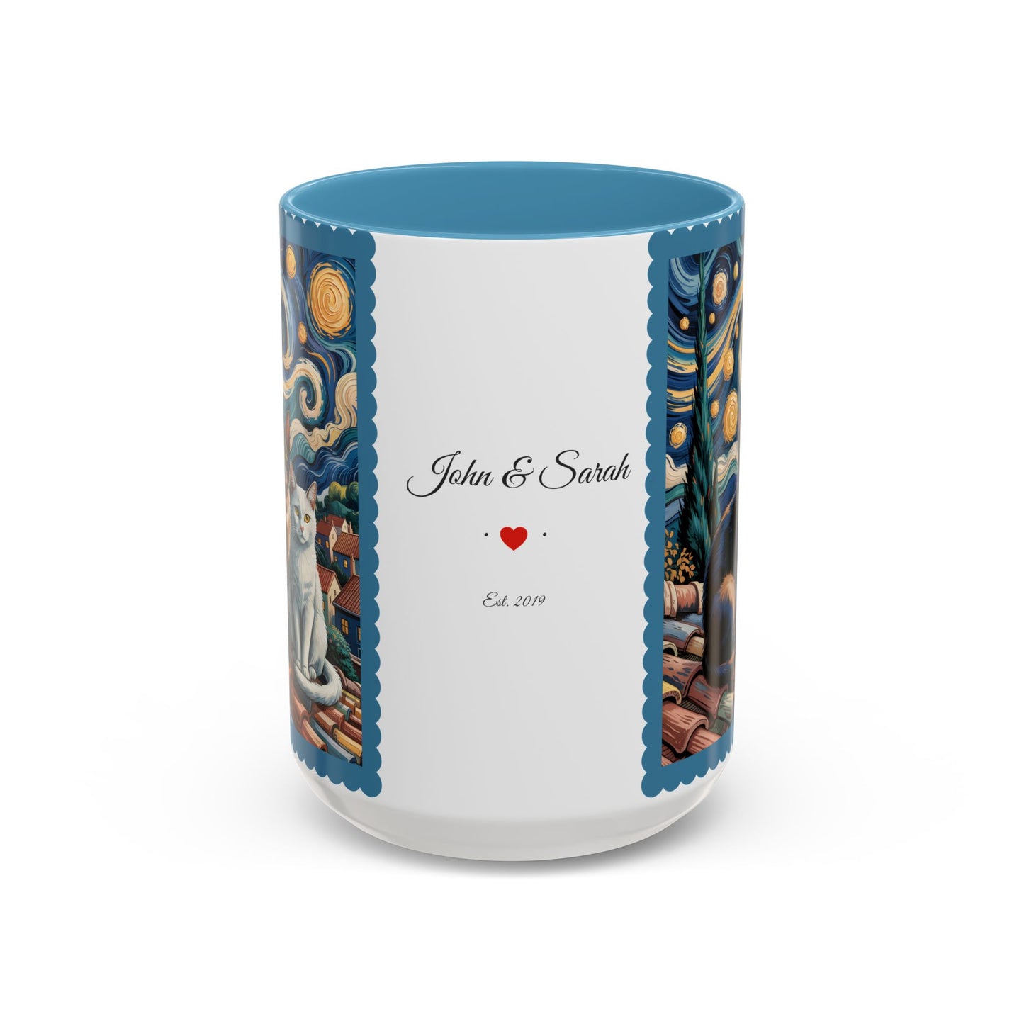 Van Gogh Inspired Cat Art Mug – Valentine’s Gift for Cat Lovers, 11oz / 15oz Coffee Mug - 14763