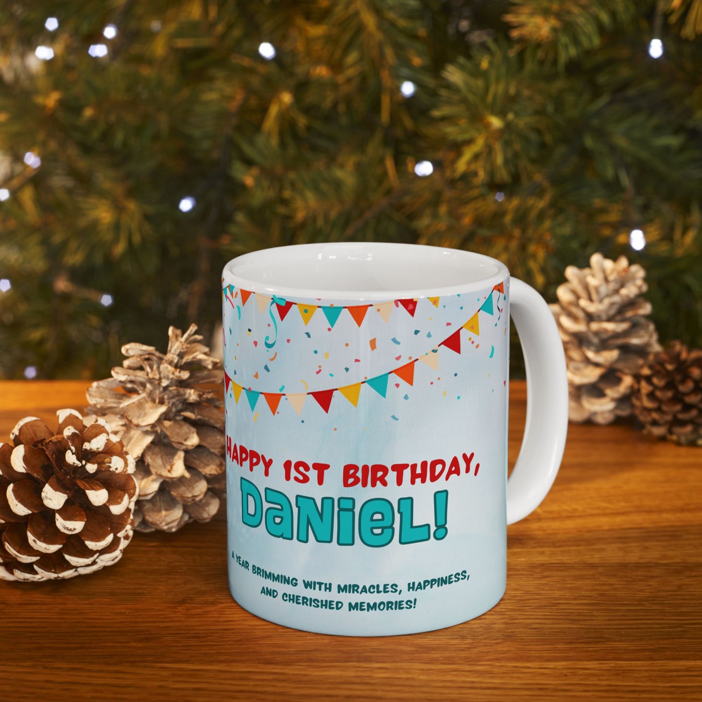 Personalized Birthday Mug, Custom Celebration Cup for Kids, 1st Birthday Gift, Party Favor, Photo Mug - 13996
