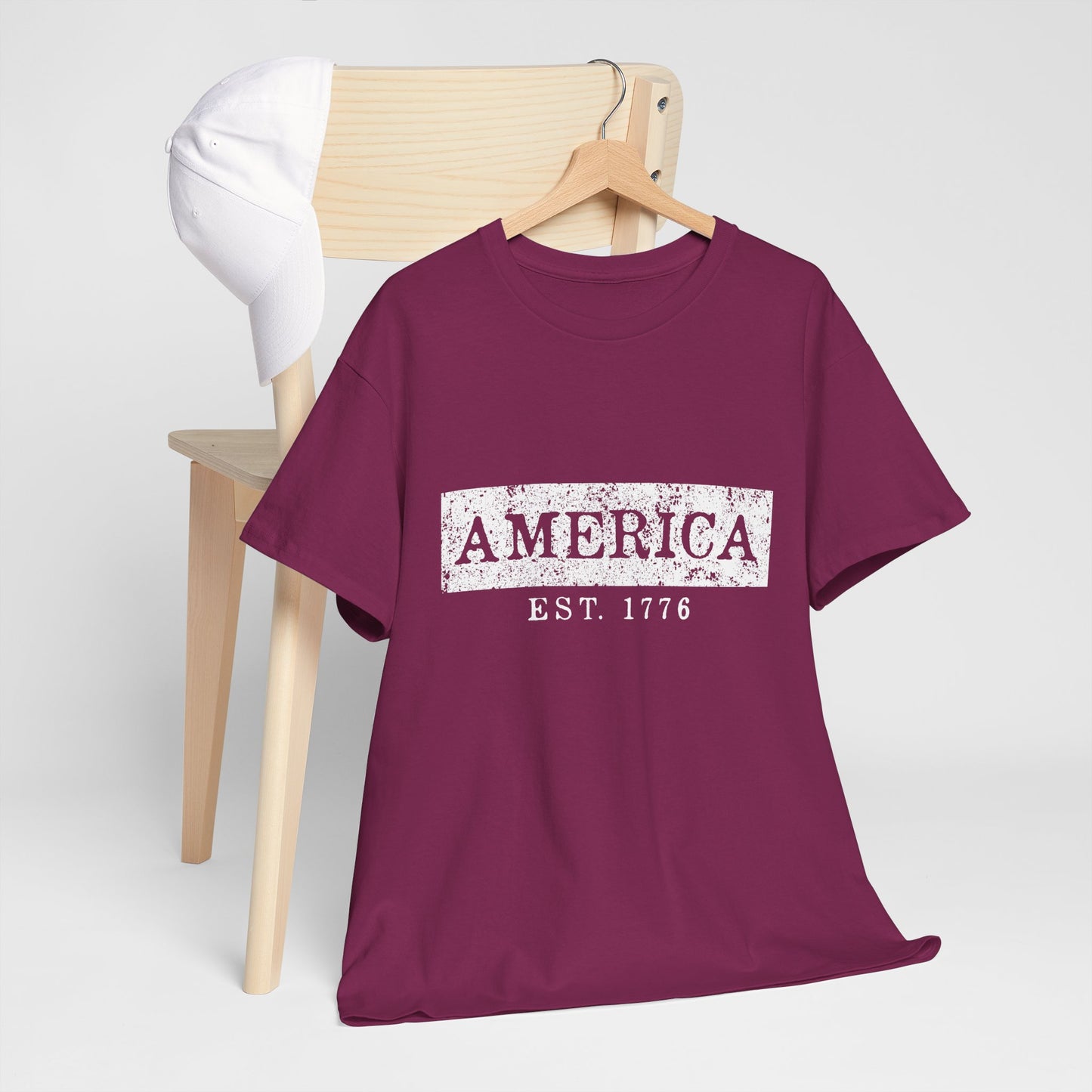 Patriotic Unisex Tee - America EST 1776, Vintage Style Shirt, Independence Day Gift, Casual Wear, Gifts for Him/Her - 13736