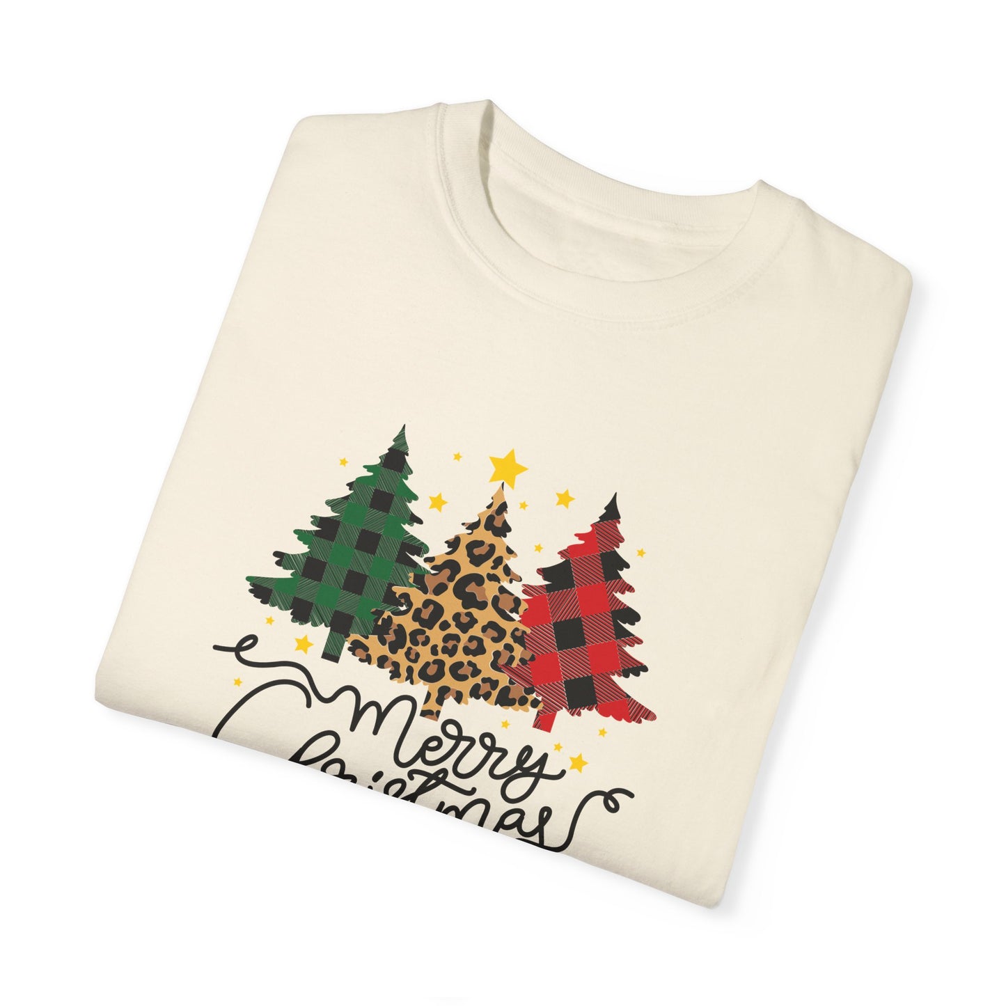 Merry Christmas, Trees - Unisex Garment-Dyed T-shirt - 10199