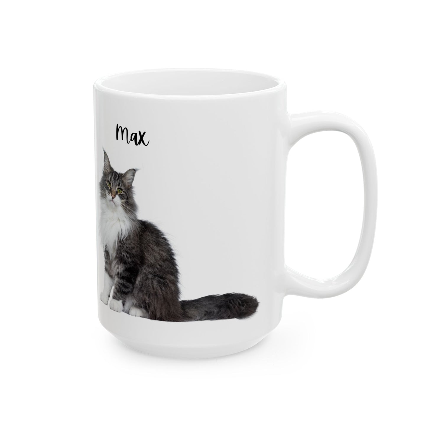 Personalized Cat Ceramic Mug for Cat Lovers, Custom Pet Mug, Coffee Cup, Gift for Cat Owners, Cute Cat Design - 14194