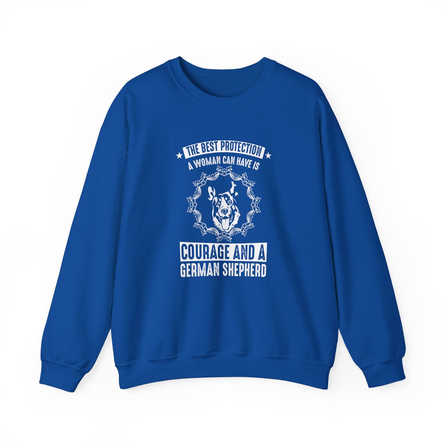 The Best Protection, German Shepherd  - Unisex Heavy Blend™ Crewneck Sweatshirt