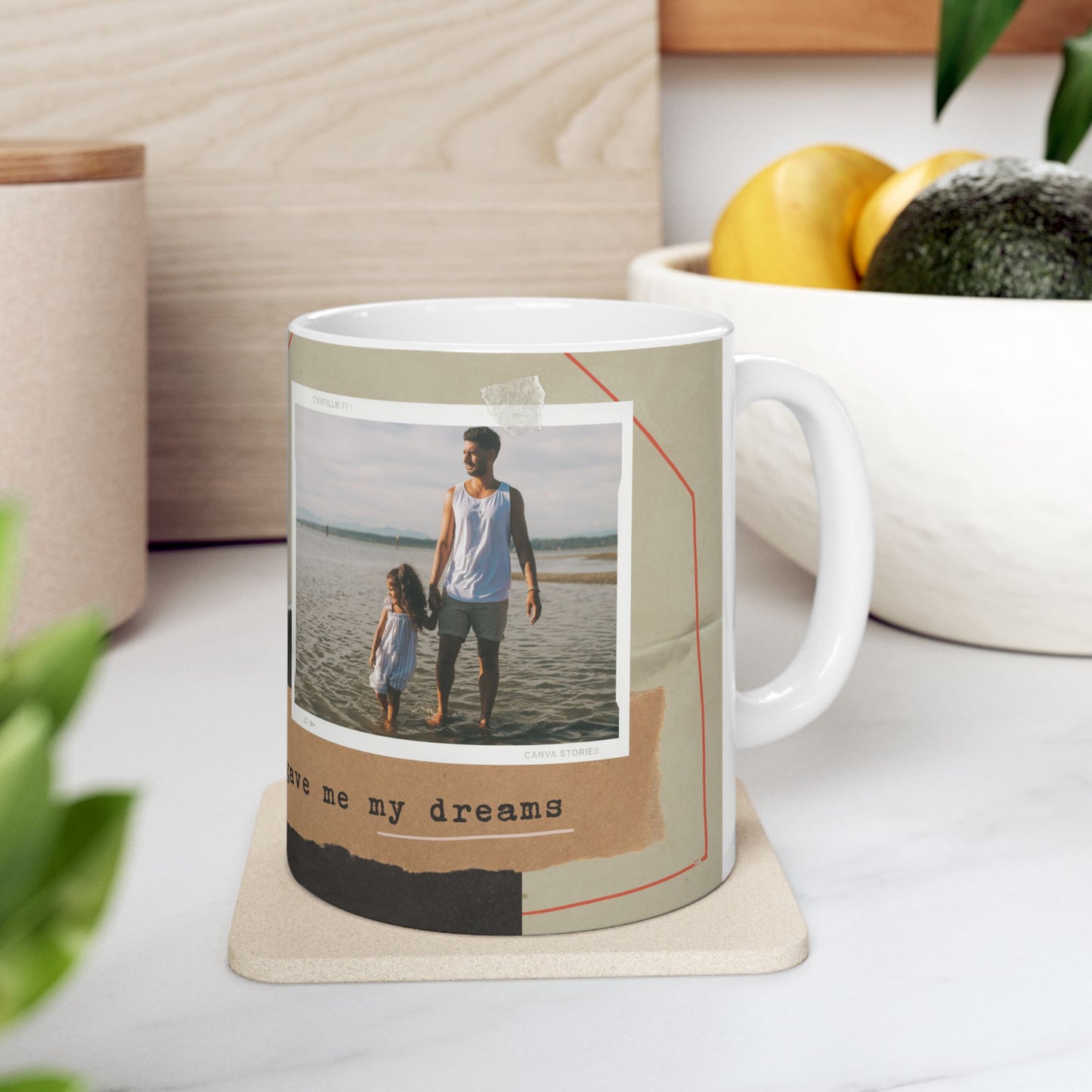 Personalized Ceramic Mug, Custom Coffee Cup for Dad, Father's Day Gift, Unique Photo Mug, Memory Keepsake - 14025