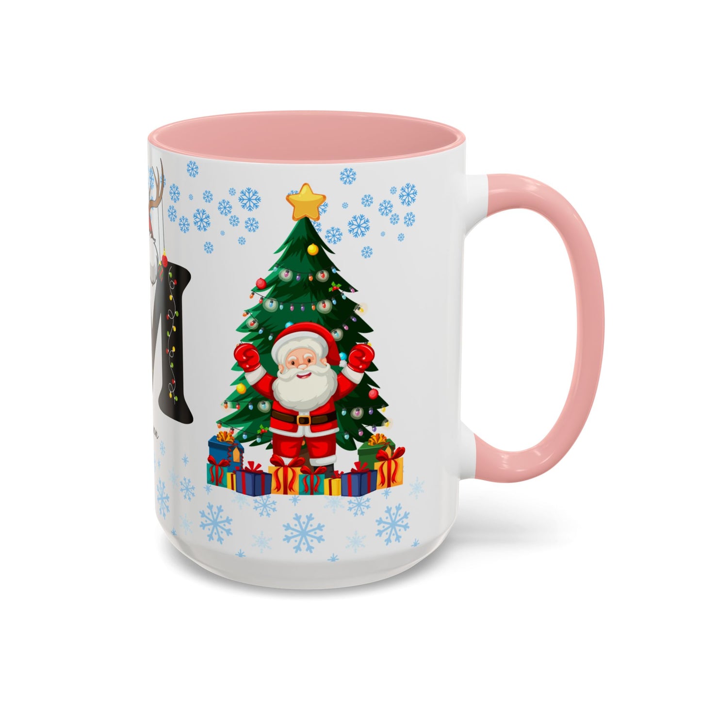 Christmas Letter M for Megan, Customizable - Accent Coffee Mug (11, 15oz)