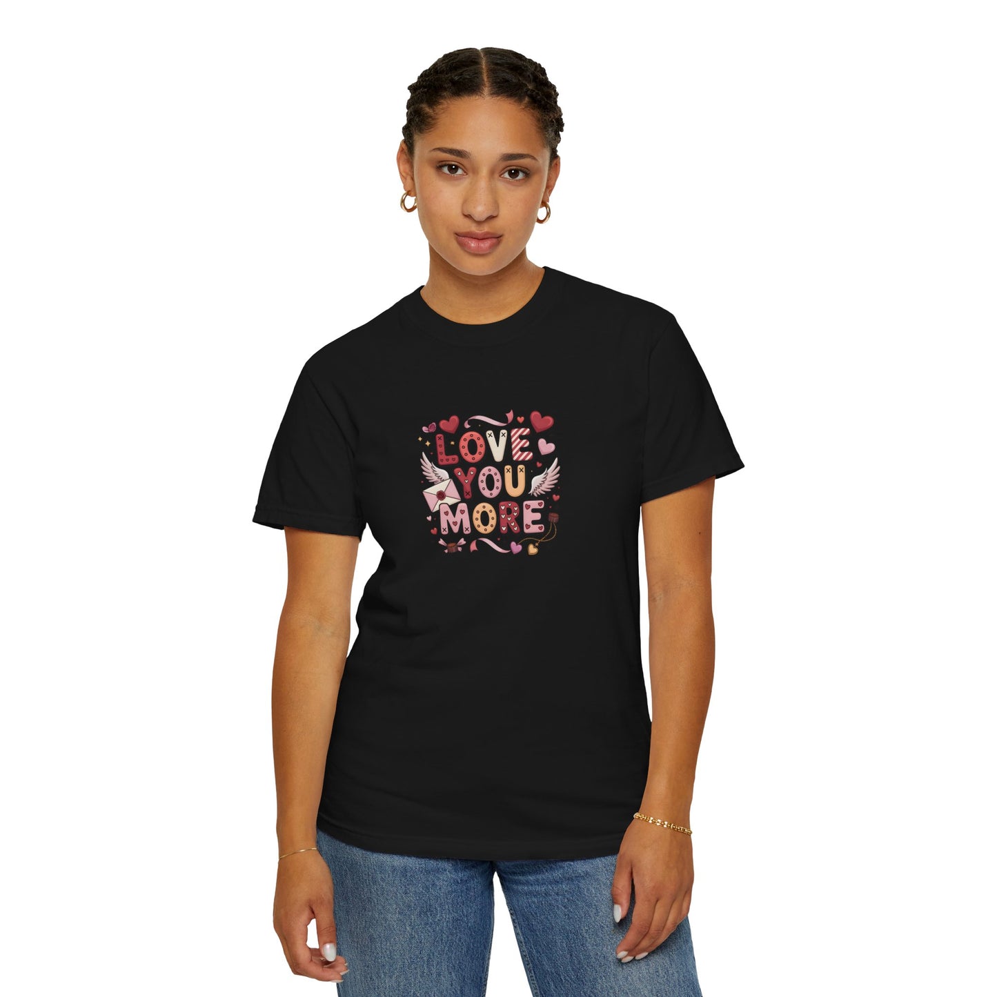 Love You More – Cute Valentine Graphic T-Shirt  - 14740