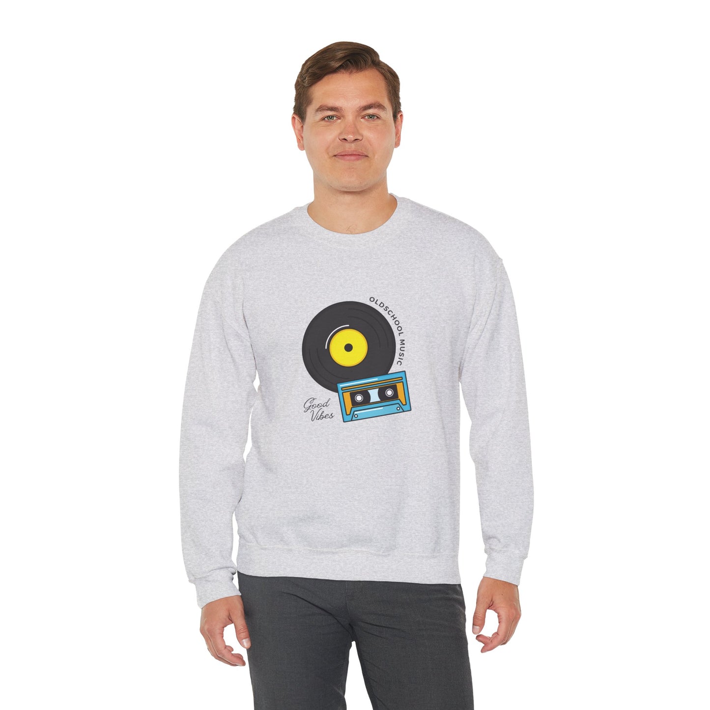 Record & Cassette, Old School Music - Unisex Heavy Blend™ Crewneck Sweatshirt - 11273