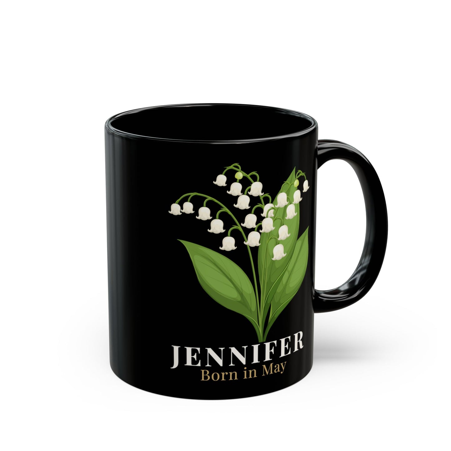 Jennifer Born in May Lily of the Valley Mug | Personalized Custom Name Mug -  14896