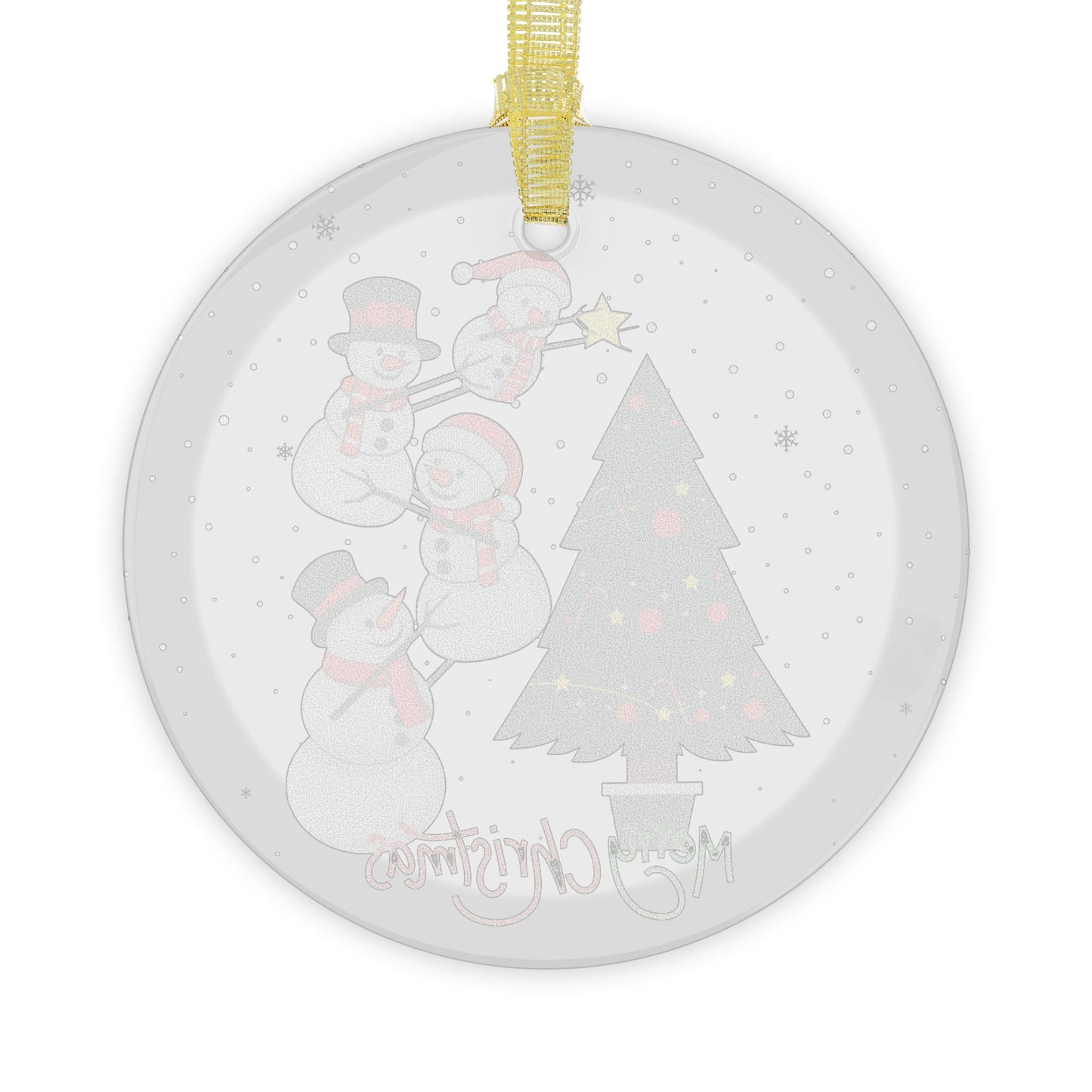 Snowmen, Decorating Christmas Tree - Glass Ornaments - 10425