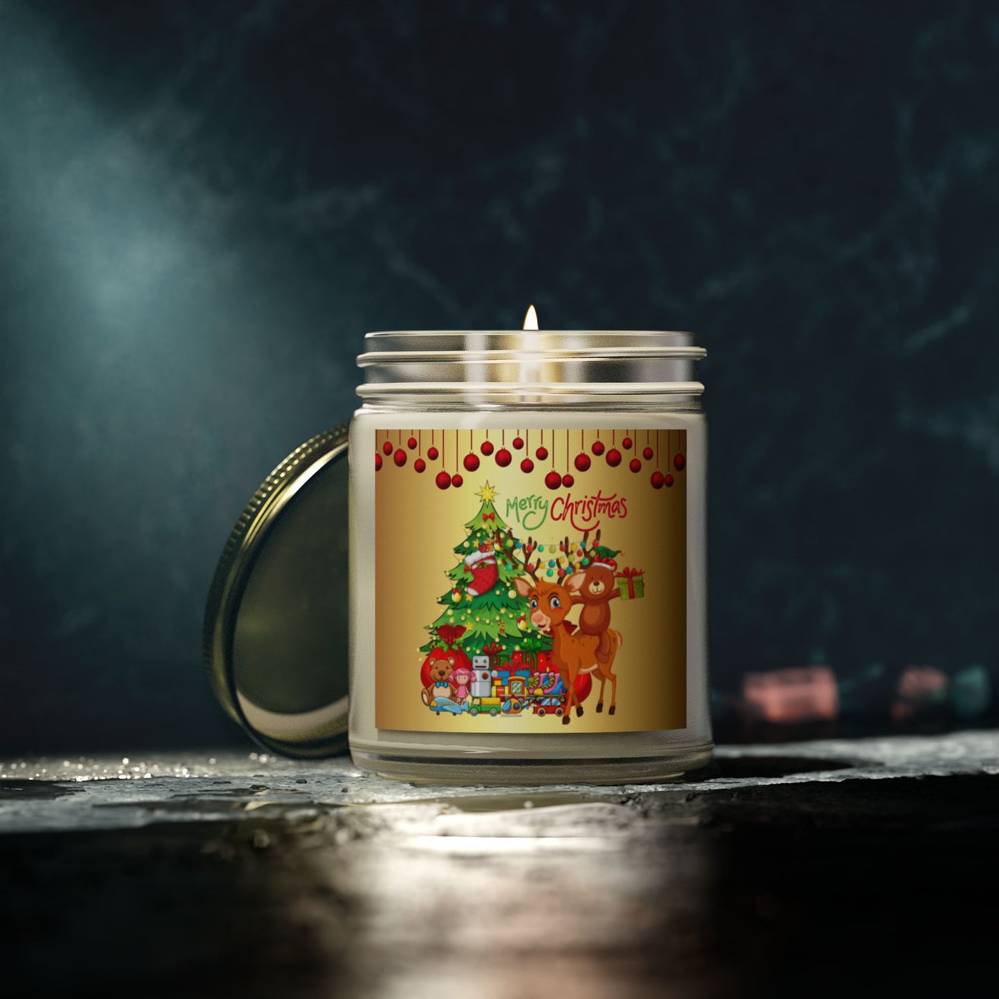 Merry Christmas - Scented Candles, Coconut Apricot Wax (4oz, 9oz)