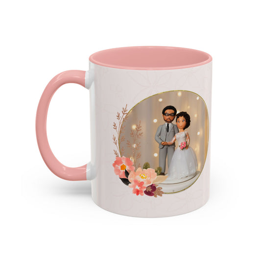 Hope To Be a Very Happy Couple, Names Customizable - Accent Coffee Mug (11, 15oz) - 11063