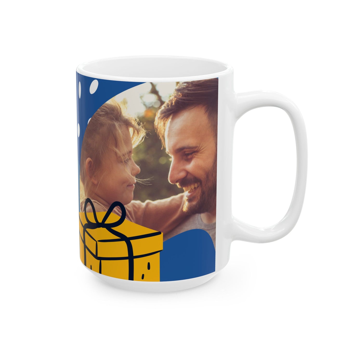 Personalized Father's Day Ceramic Mug - Custom Photo Gift for Dad, Unique Coffee Cup, Special Occasion Present, Gift for Him - 14027
