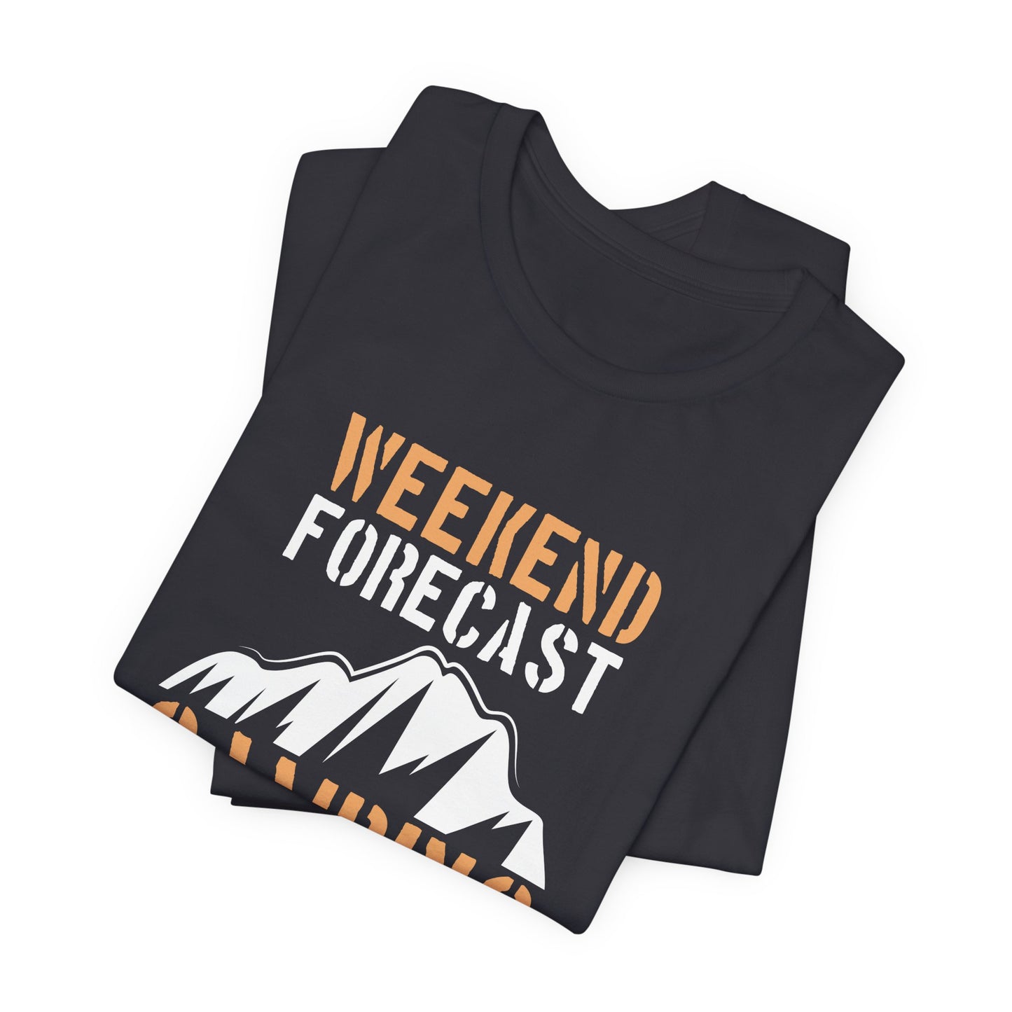 Camping: Weekend Forecast, Camping With A Chance Of Cold Beer In My Hand - Unisex Jersey Short Sleeve Tee - 12570