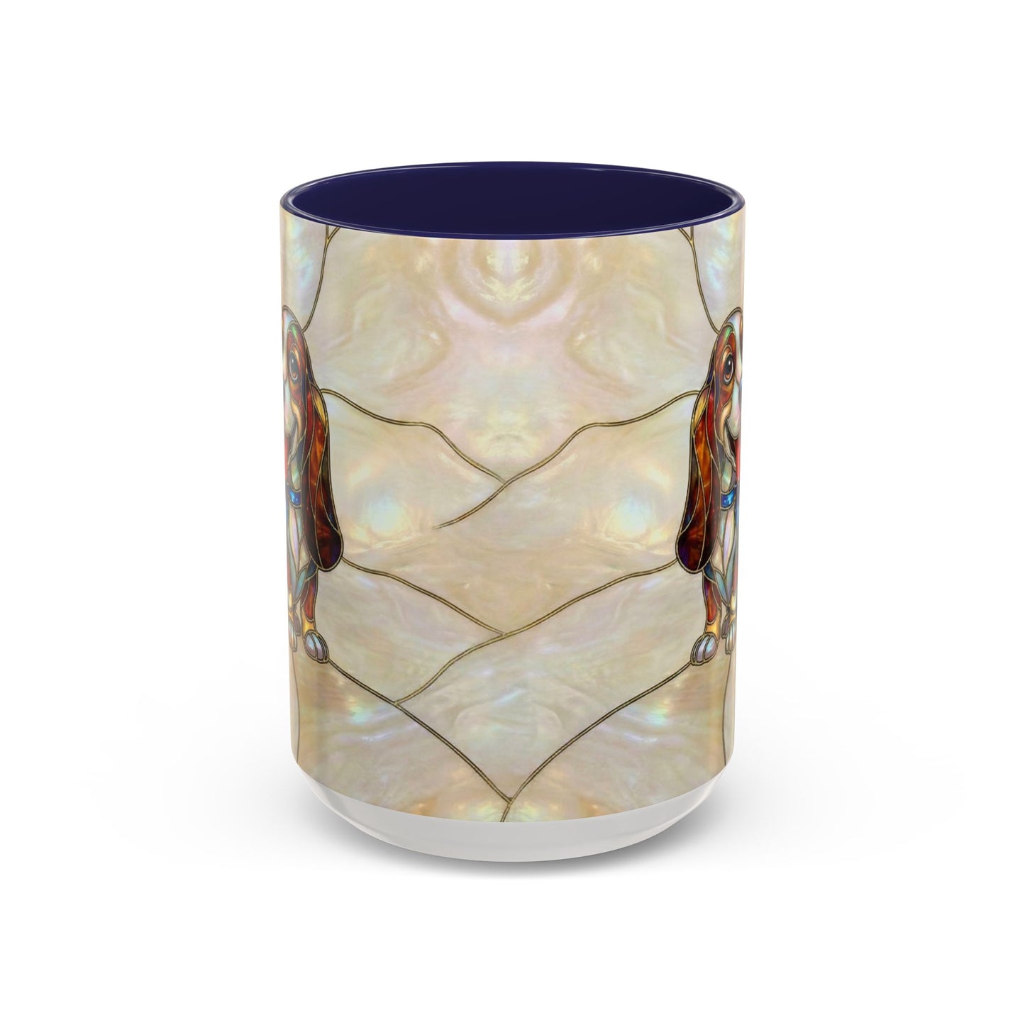 Basset Hound Stained Glass Accent Coffee Mug (11/15oz) - 14520