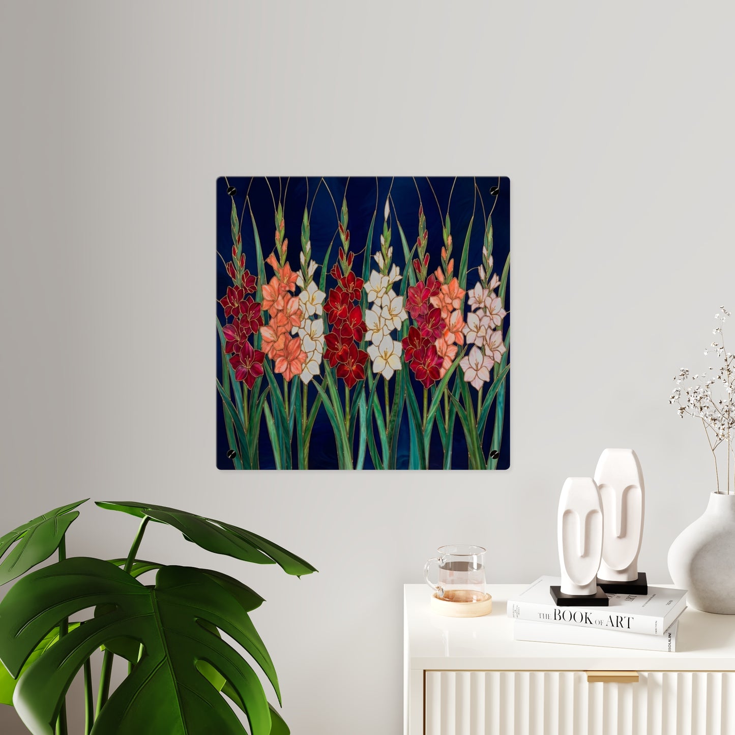 Gladiolus Floral Acrylic Wall Art Panel – Elegant Garden Blooms Home Decor - 14606