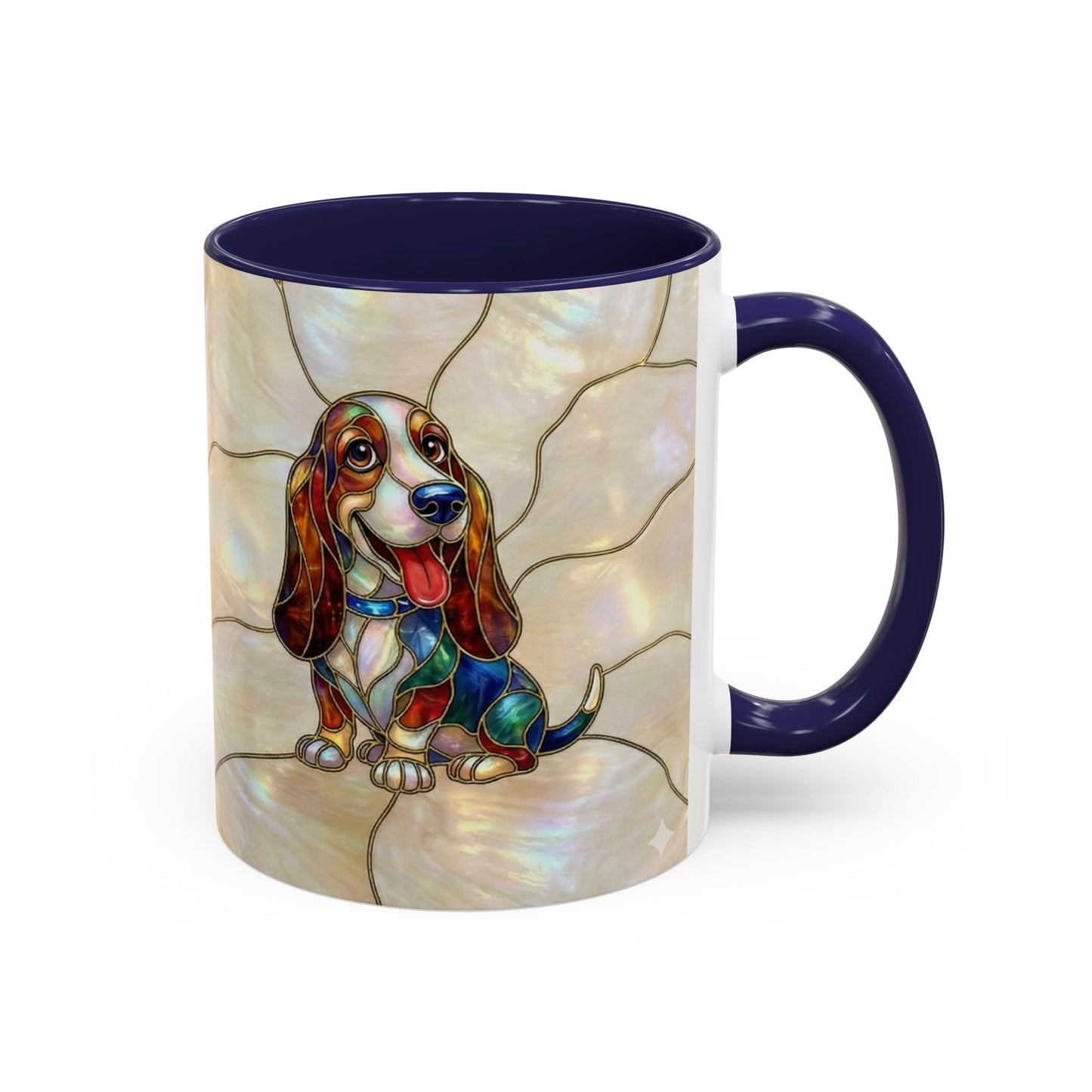 Basset Hound Stained Glass Accent Coffee Mug (11/15oz) - 14520