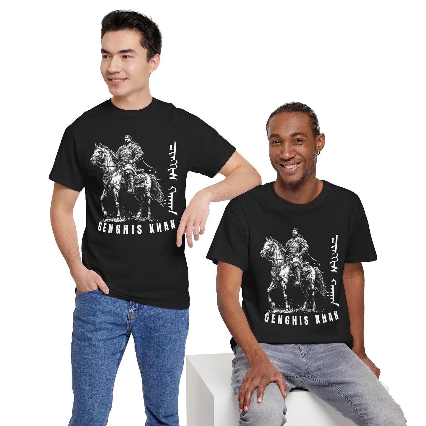 Genghis Khan Horseman Tee – Historical Warrior Graphic T-Shirt - 14914