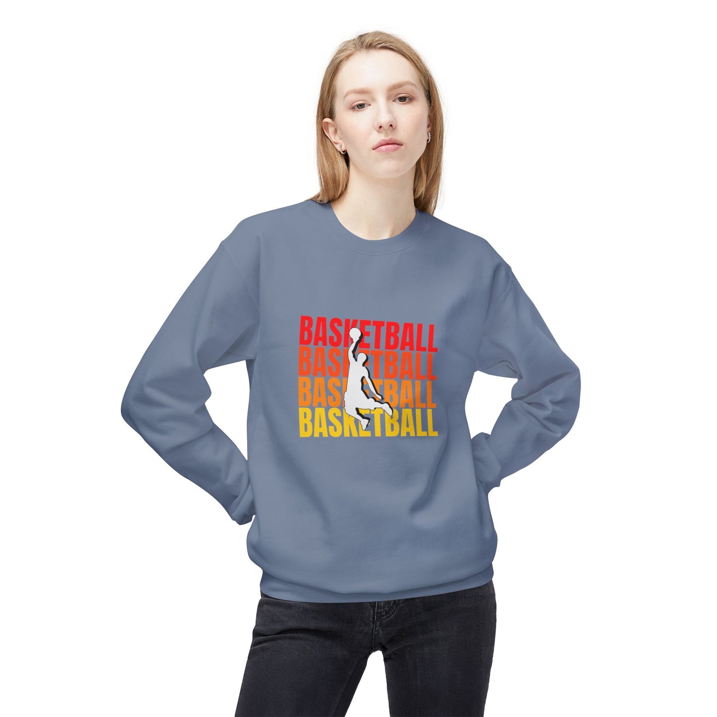 Basketball - Unisex Midweight Softstyle Fleece Crewneck Sweatshirt - 10678