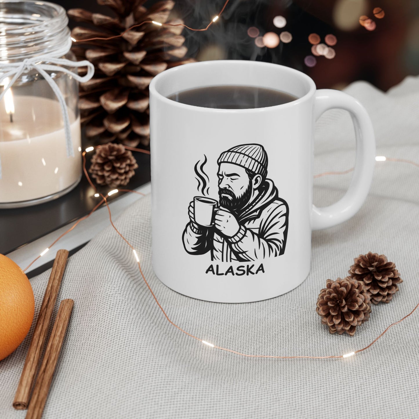 "In Alaska, ‘hot’ means ‘boiling coffee.’" Ceramic Mug - 13059