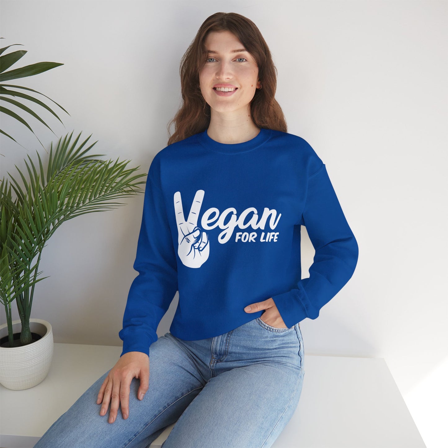 Vegan For Life - Unisex Heavy Blend™ Crewneck Sweatshirt