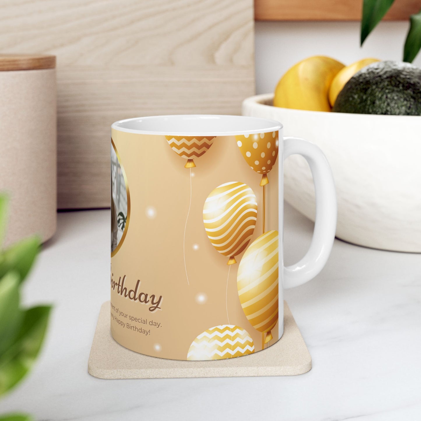 Happy Birthday Ceramic Mug, Customized Birthday Gift, Celebration Mug, Unique Birthday Present, Festive Coffee Cup - 13981