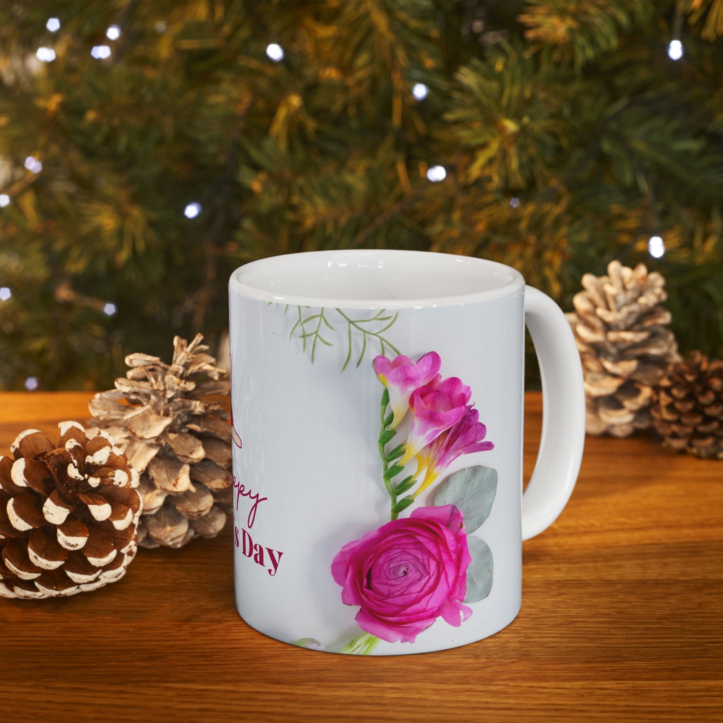 Happy Mother's Day Floral Ceramic Mug - Perfect Gift for Moms - 12278