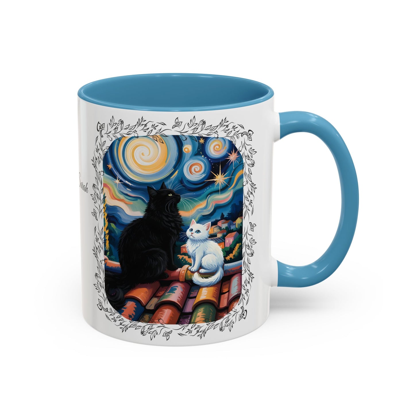 Starry Night Cats Coffee Mug – Van Gogh Inspired Cat Art | Cat Lovers Gift (11oz / 15oz) - 14758