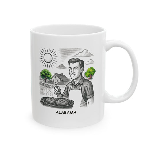 "Alabama: Where the grass is greener and the BBQ is better." Ceramic Mug | 12795