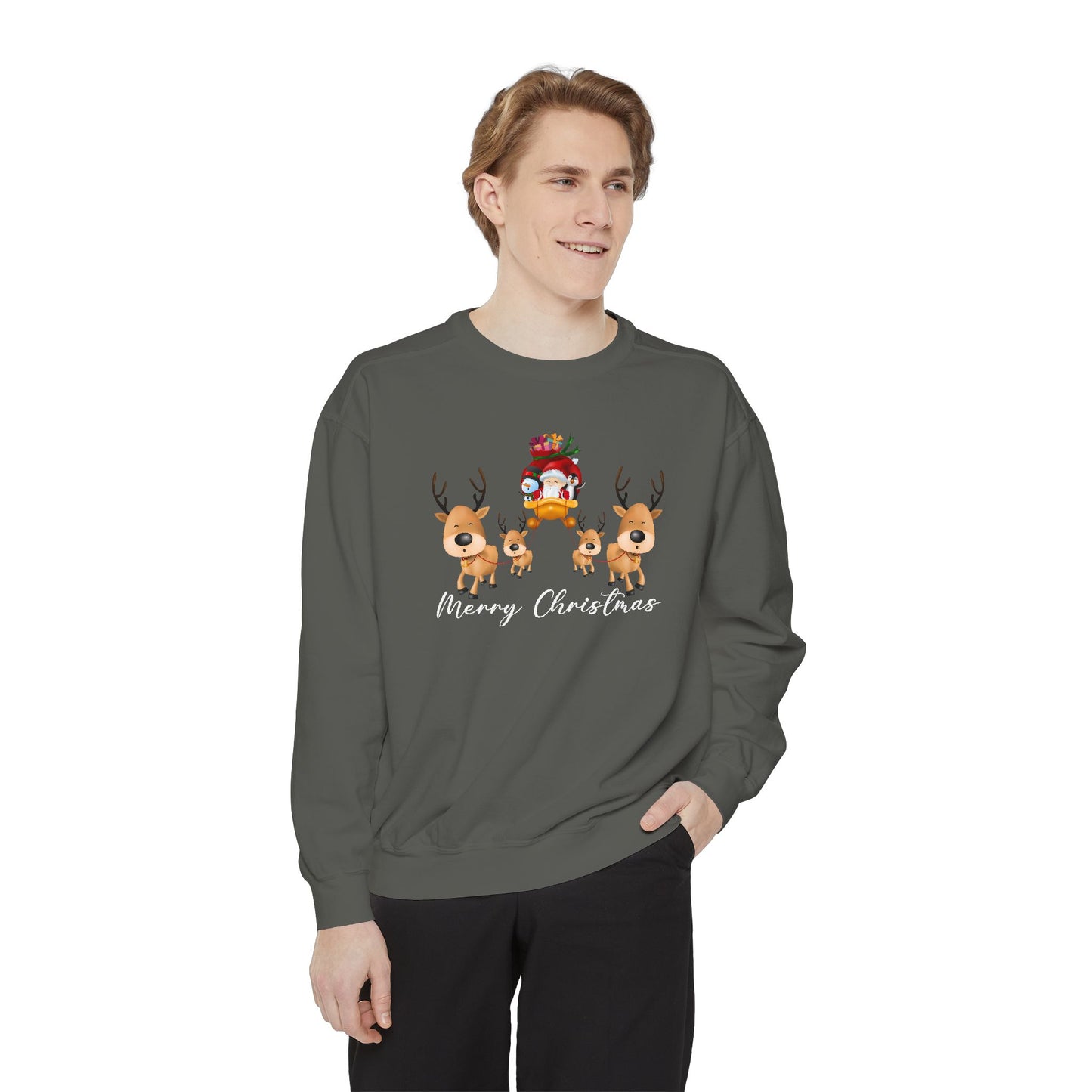 Reindeers - Unisex Garment-Dyed Sweatshirt - 10010