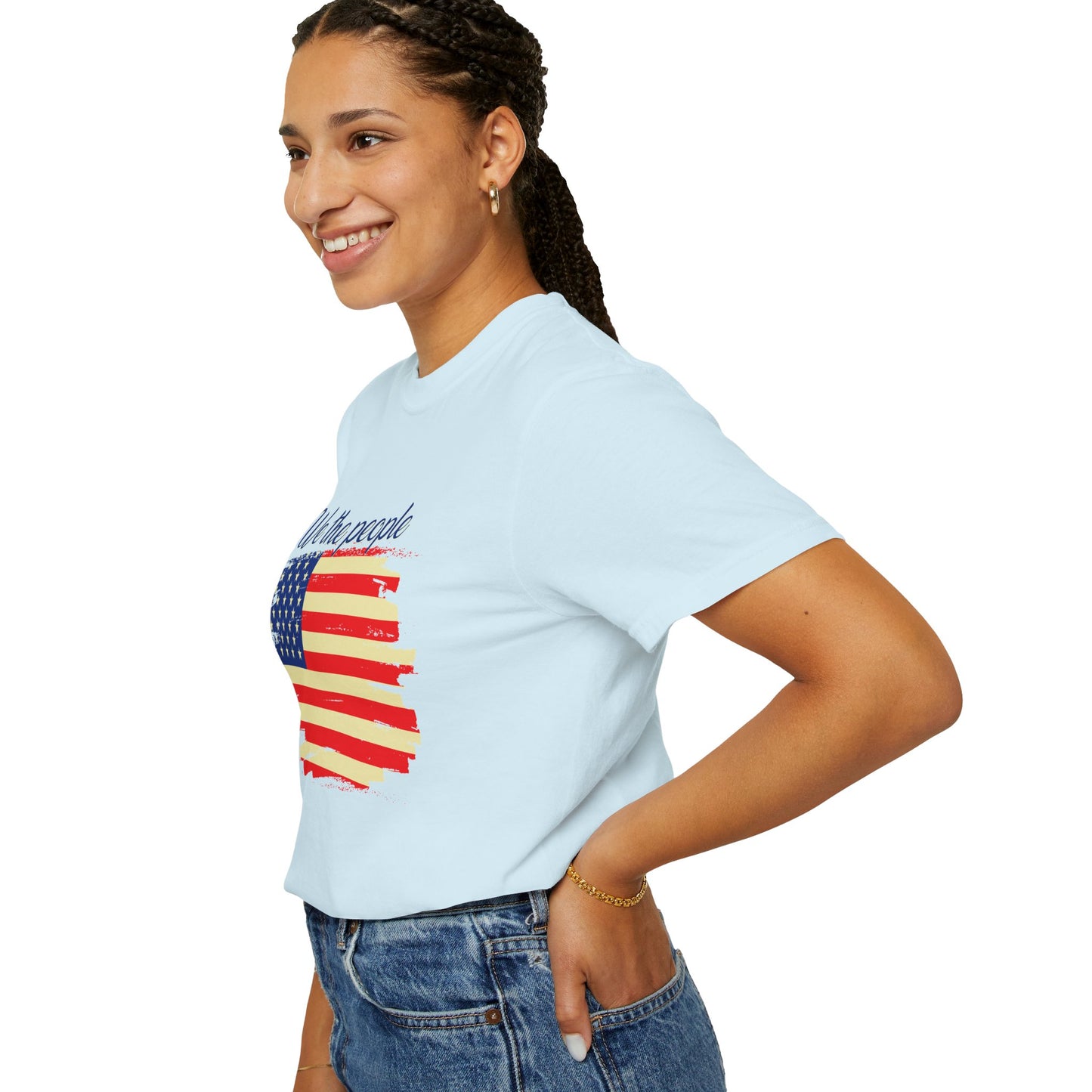 Patriotic Garment-Dyed T-Shirt - We the People, Independence Day Gift, Casual Wear, Constitution Day, Freedom Apparel - 13691