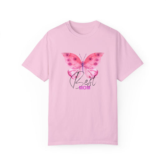 Best Mom Butterfly Graphic T-Shirt | Unisex Garment-Dyed Tee for Mother's Day - 11826