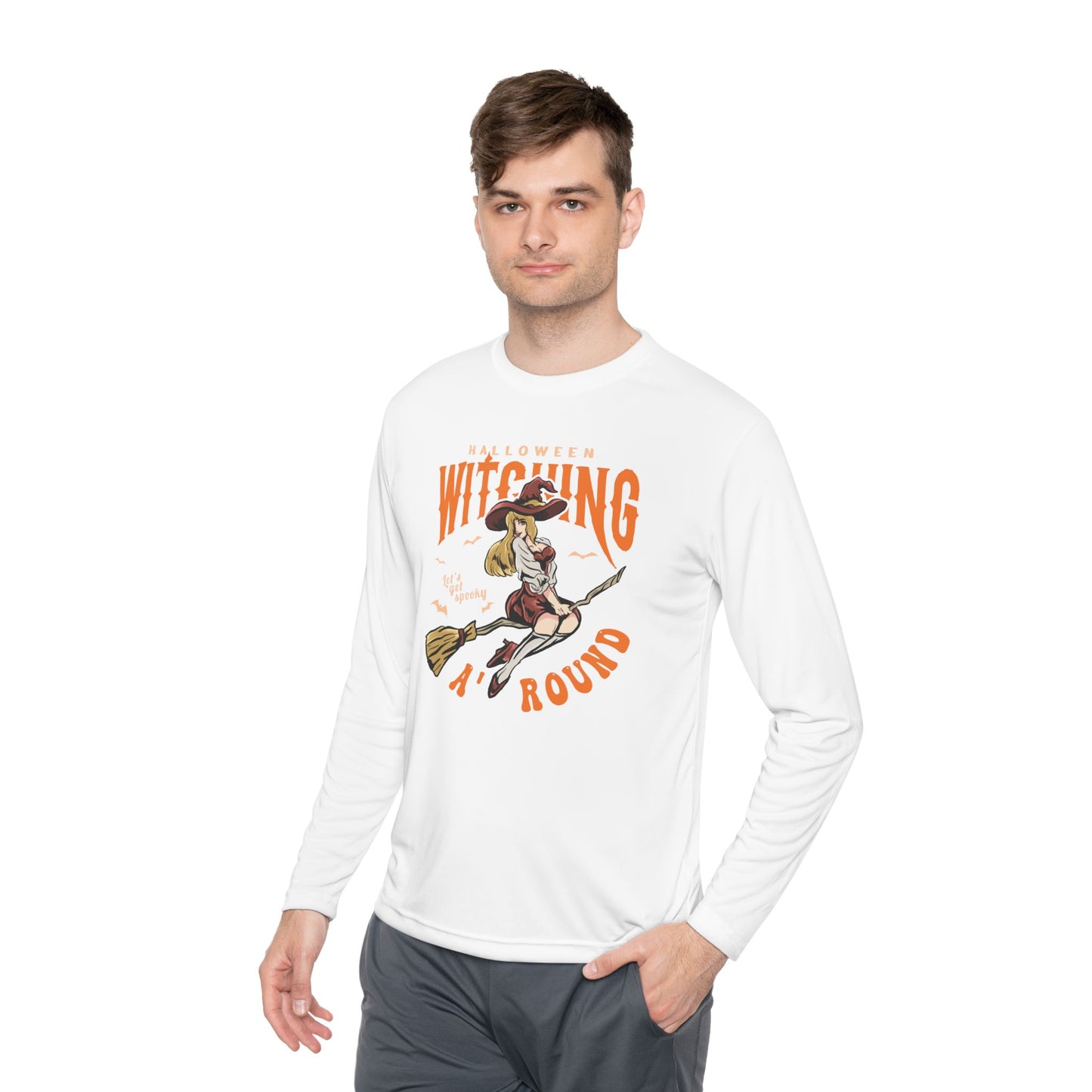 Halloween Witching, Let's Get Spooky Around - Unisex Lightweight Long Sleeve Tee - 13902