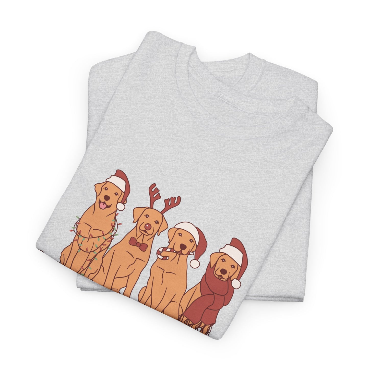 Golden Retrievers, Merry Christmas - Unisex Heavy Cotton Tee - 10282