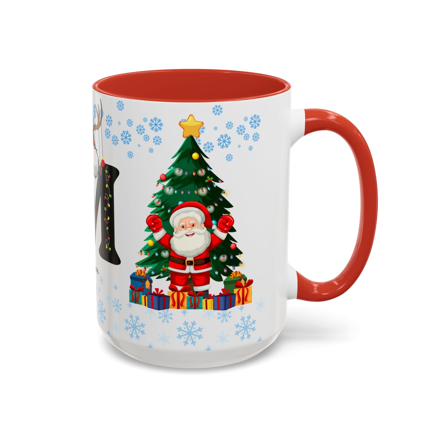 Christmas Letter M for Megan, Customizable - Accent Coffee Mug (11, 15oz)