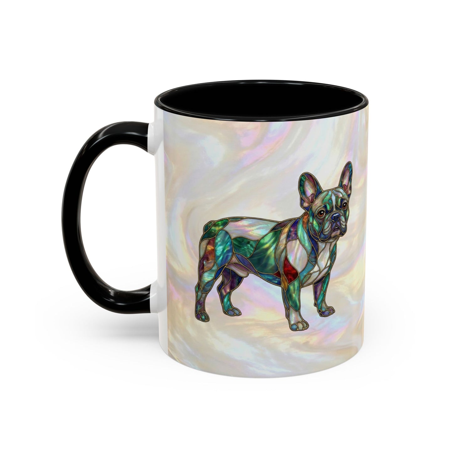 French Bulldog Accent Coffee Mug -Stained Glass Style (11/15oz) - 14632