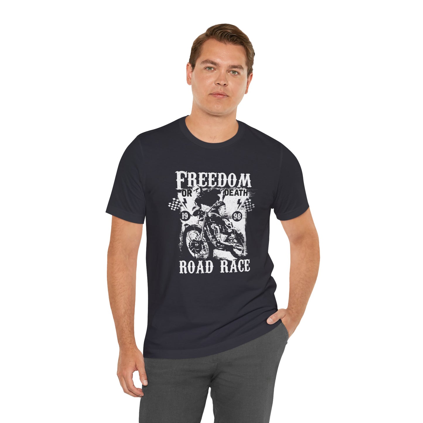 Freedom or Death,  Road Race - Unisex Jersey Short Sleeve Tee