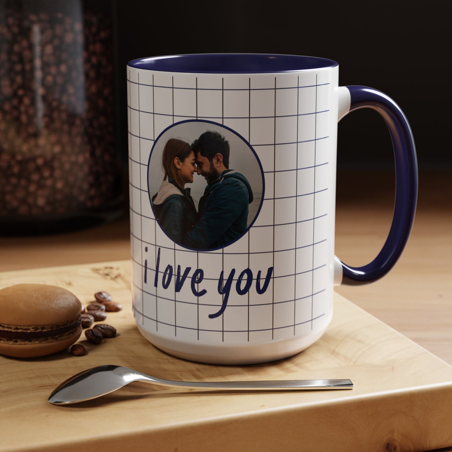 You+Me=We, I Love You, Couple's Photo Customizable - Accent Coffee Mug (11, 15oz) - 11077