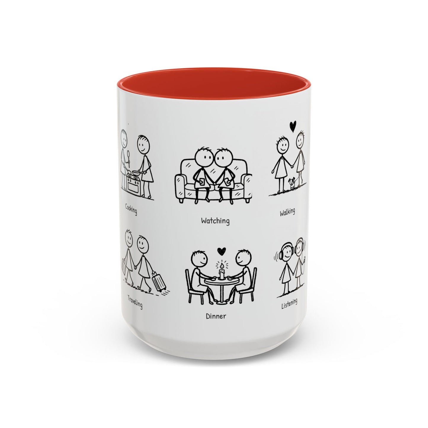 Our Favorite Things to Do Valentine’s Mug – Cozy Couples Illustrated Accent Coffee Mug - 14705