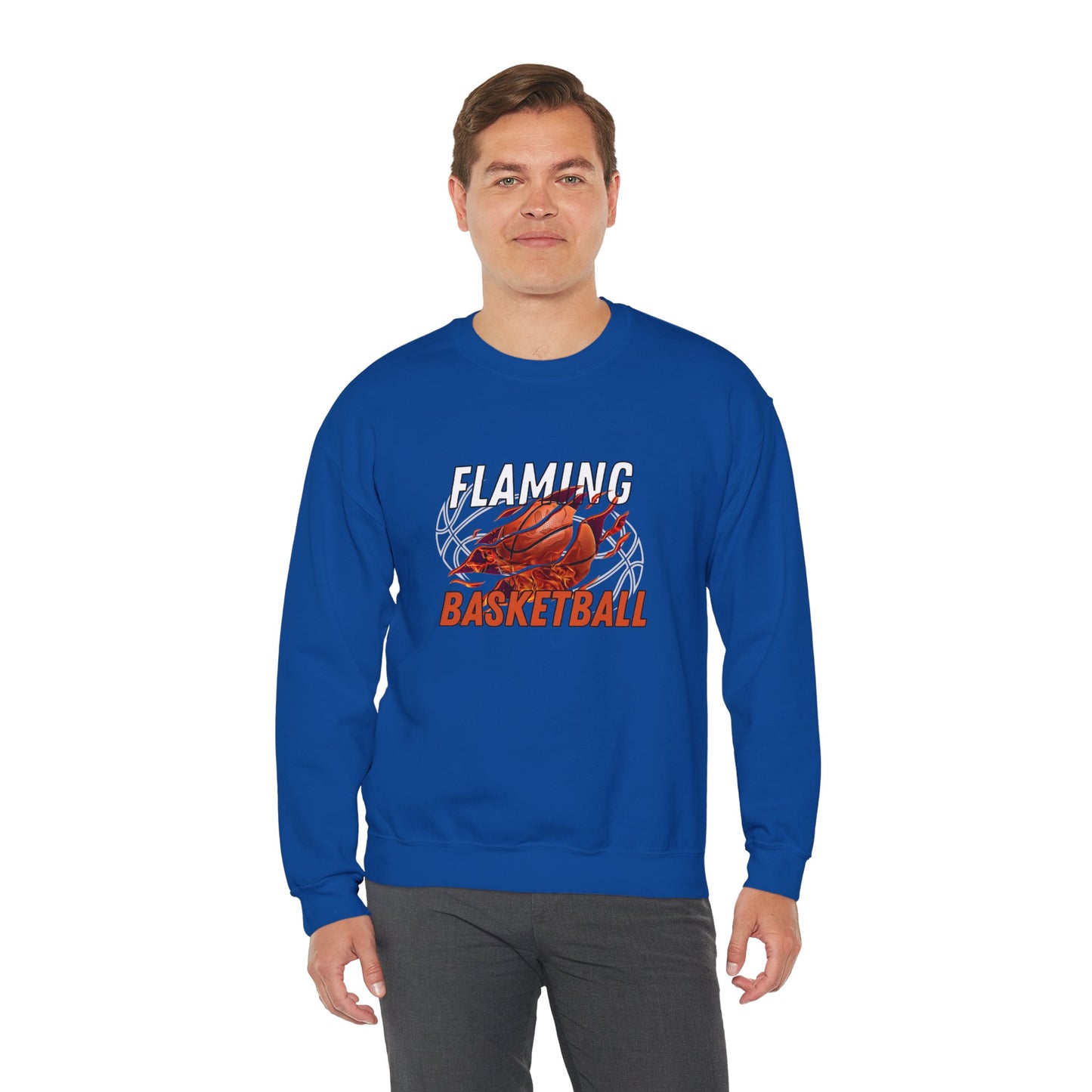 Flaming Basketball - Unisex Heavy Blend™ Crewneck Sweatshirt - 10671