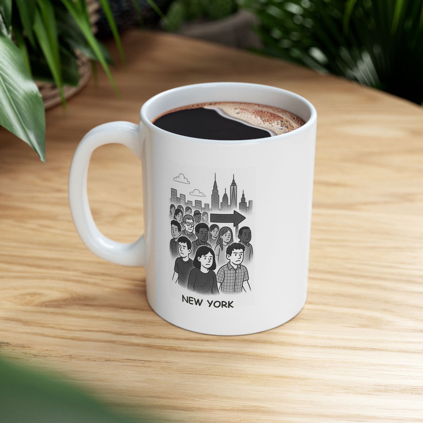 "In New York, we don’t need a GPS—we just follow the crowd." Ceramic Mug - 12830