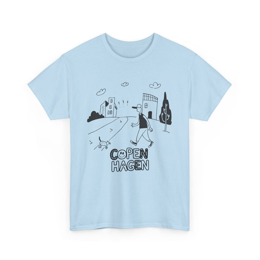 Copenhagen Casual Unisex Heavy Cotton Tee – Graphic Street Style Shirt - 12186