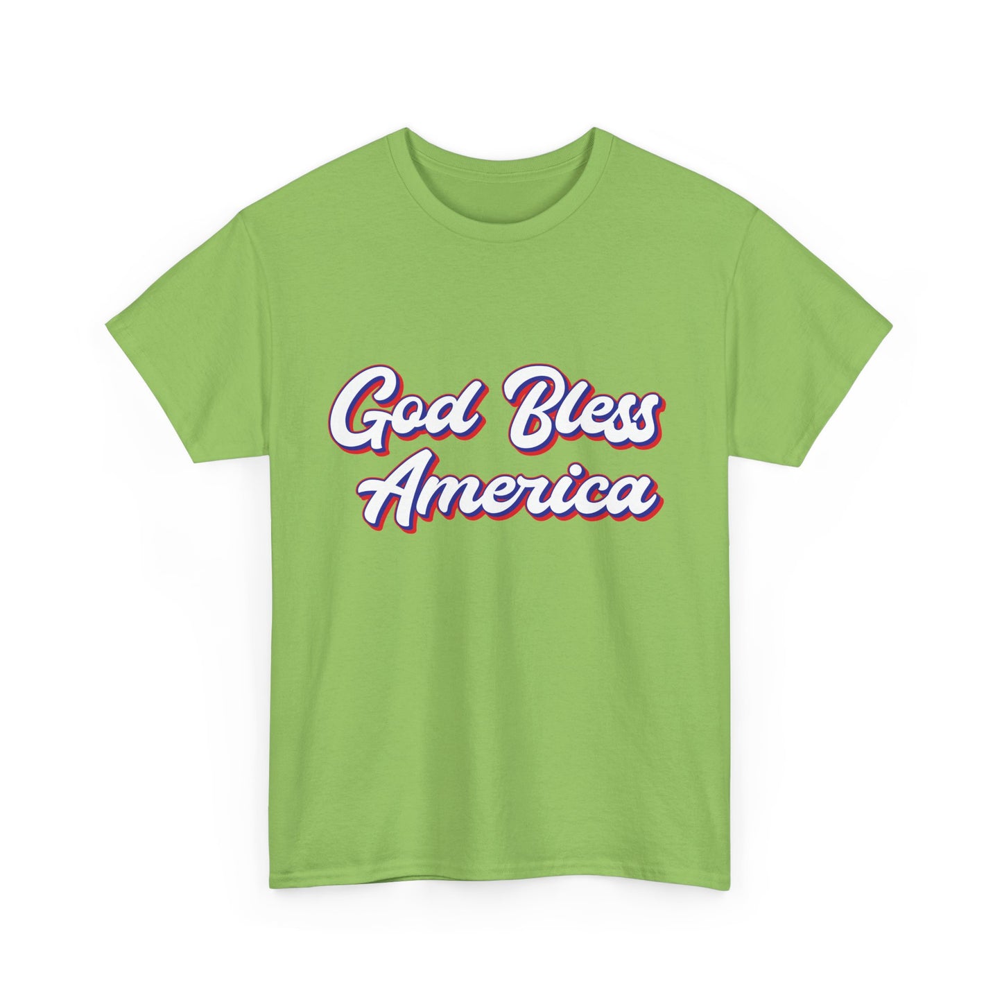 God Bless America Unisex Heavy Cotton Tee | Patriotic Shirt, American Pride Apparel, 4th of July Outfit, Gift for Veterans, Summer - 13655