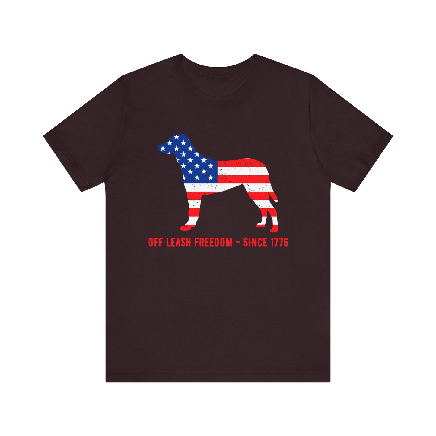 Patriotic Dog Lover Tee | Off Leash Freedom T-shirt, Dog Graphic Shirt, Fourth of July Gift, Casual Wear, Pet Lover Apparel - 13790