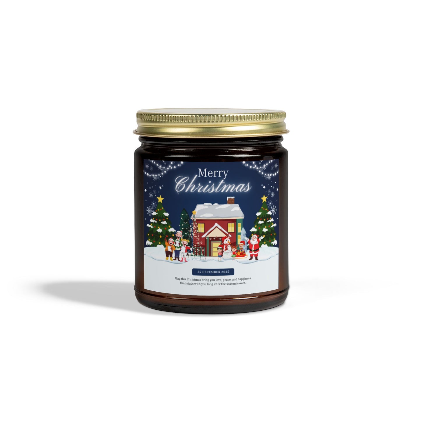 Merry Christmas, Happy New Year - Scented Candles, Coconut Apricot Wax (4oz, 9oz)