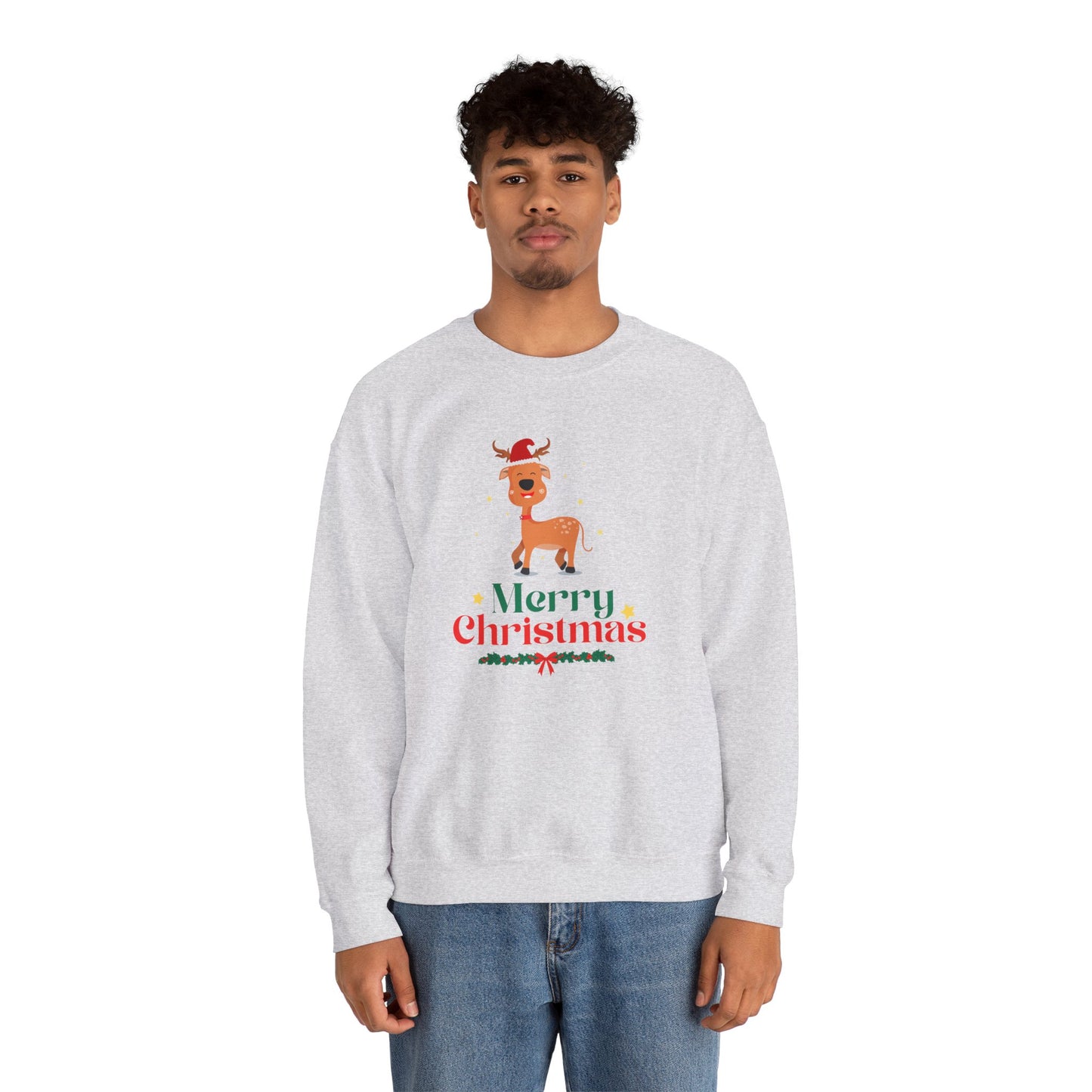 Reindeer, Merry Christmas - Unisex Heavy Blend™ Crewneck Sweatshirt